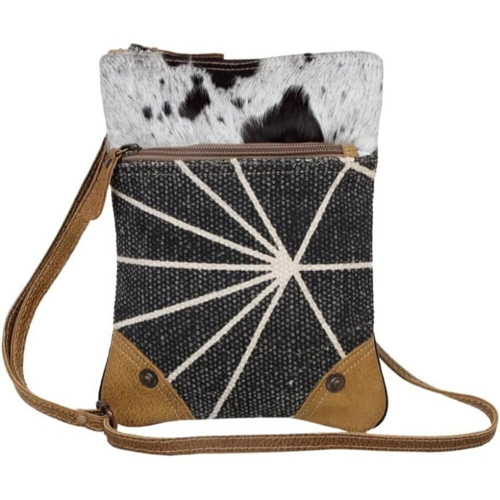 Women Small Cross Body Bag Leather Canvas Hairon Fashion Travel